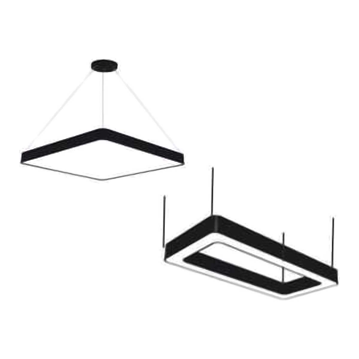 Glannu Linear - Square - Moon - Ring LED Linear Light 24 W 1x1 Feet - Moon (solid)