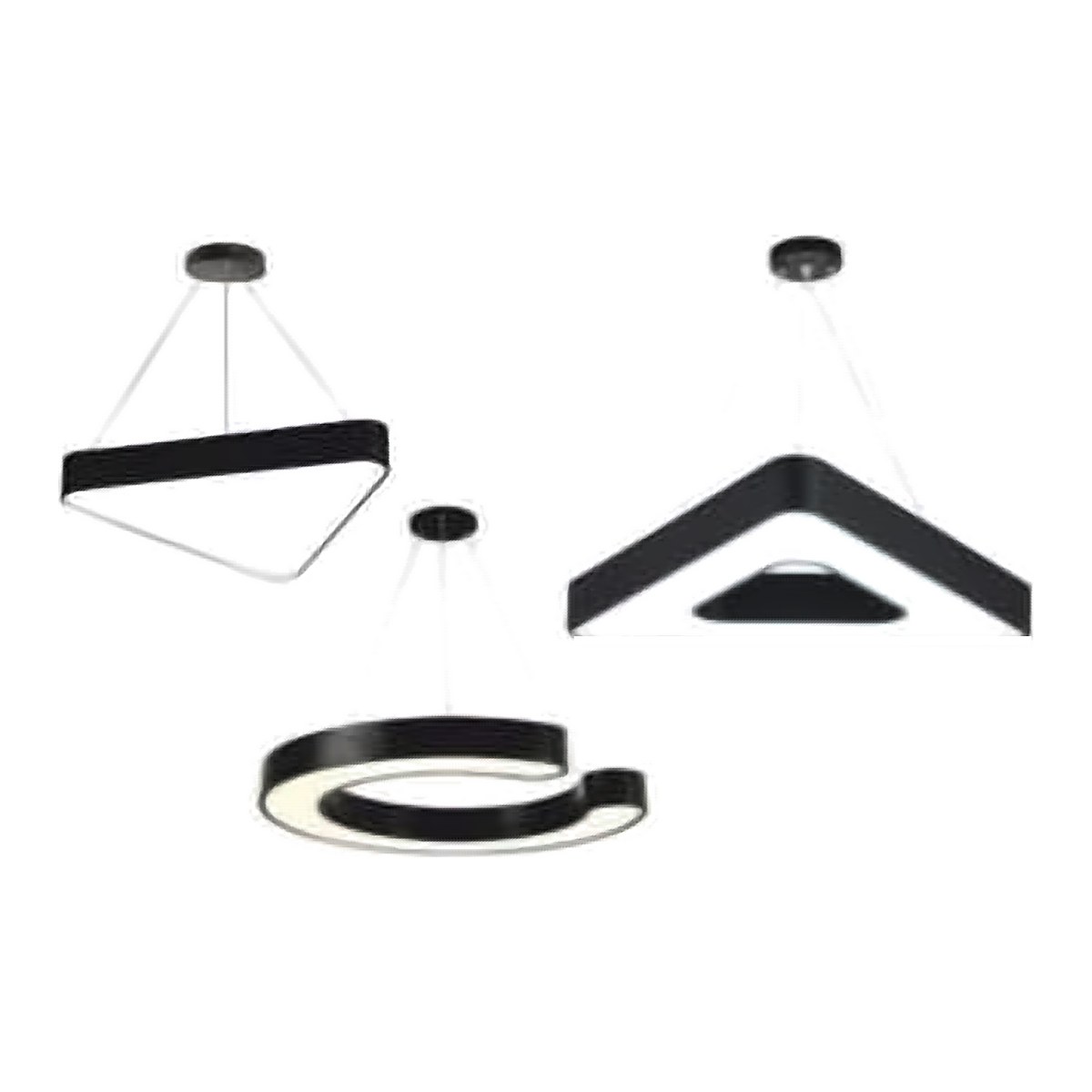 Glannu Linear - Triangle - Moon - Ring LED Linear Light 24 W 2 Feet - Moon (solid)
