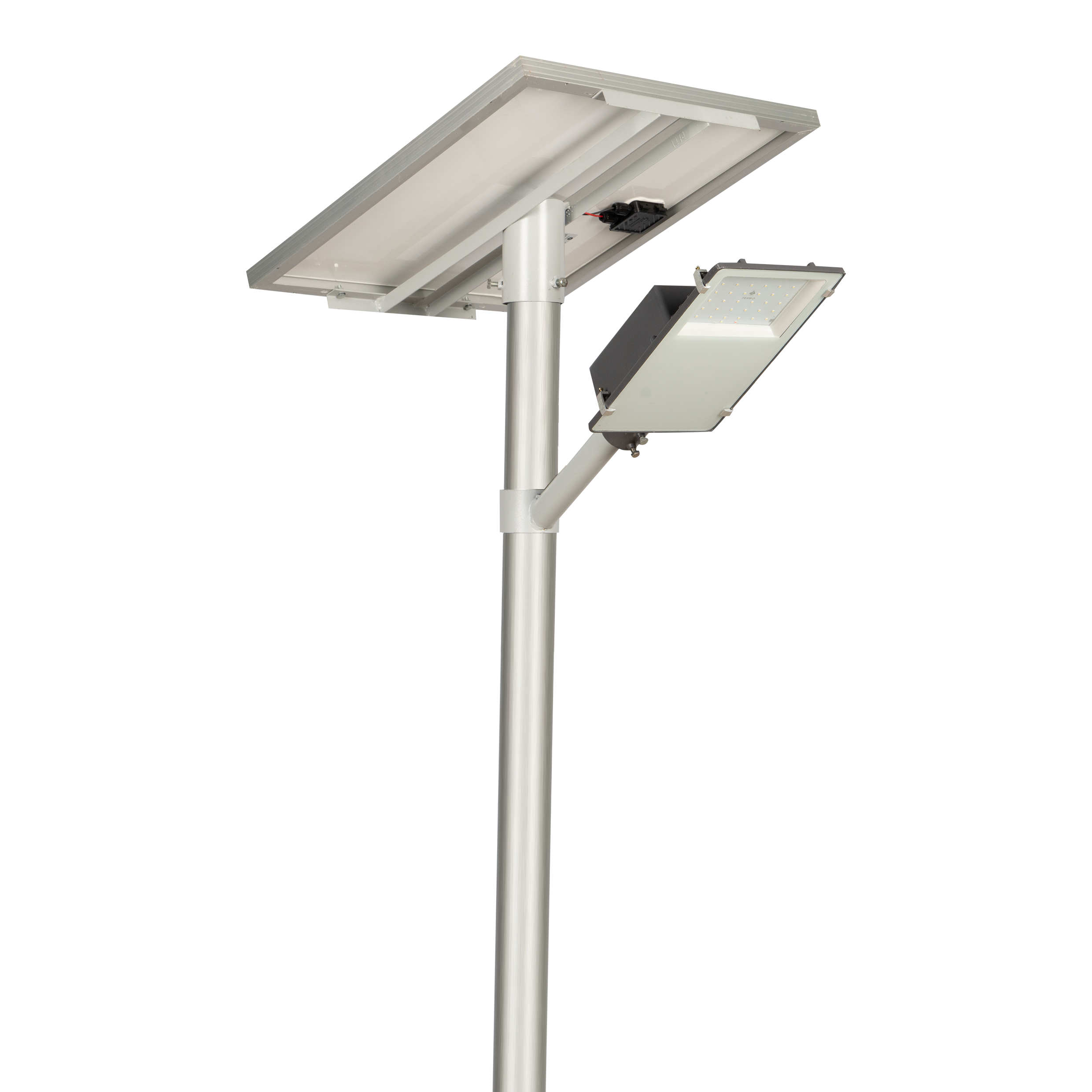 Semi Integrated Solar Street Light Glass Model 15 Watt Light 12.8V 18Ah Battery 50W Solar Panel
