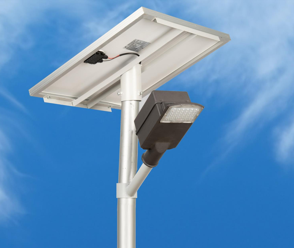 Semi Integrated Solar Street Light Separate Battery Box Model 25 Watt Light 12.8V 78Ah Battery 125W Solar Panel