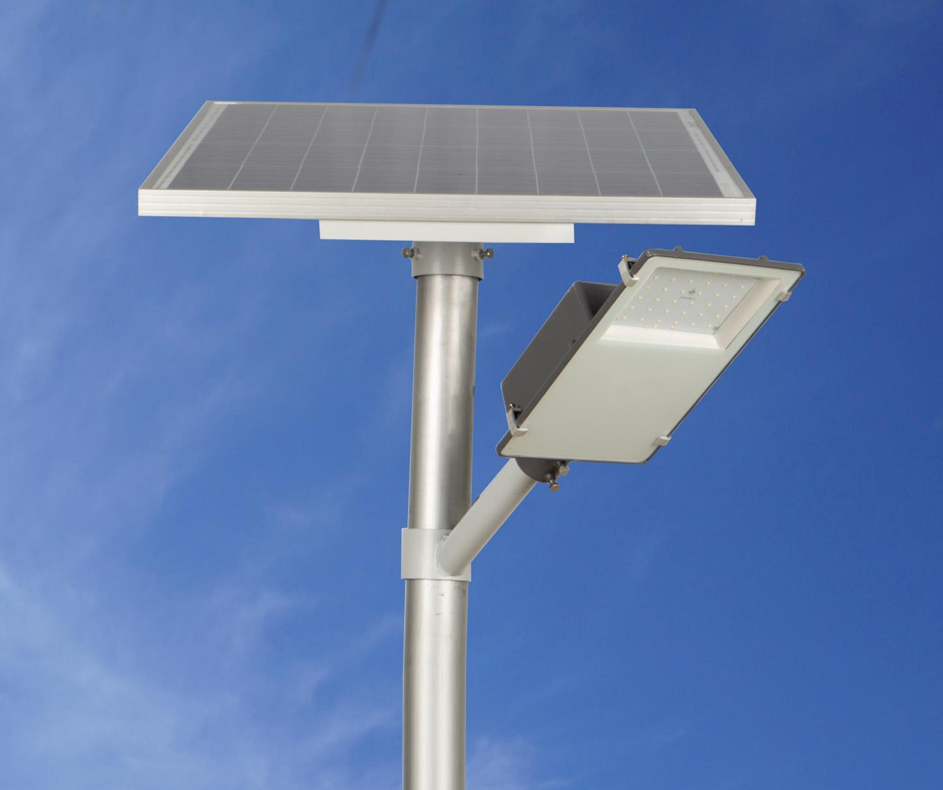 Semi Integrated Solar Street Light Separate Battery Box Model 30 Watt Light 12.8V 78Ah Battery 165W Solar Panel 2