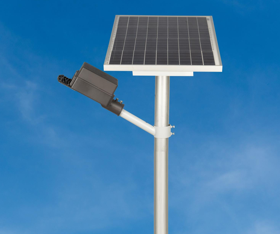 Semi Integrated Solar Street Light Separate Battery Box Model 30 Watt Light 12.8V 78Ah Battery 165W Solar Panel 3