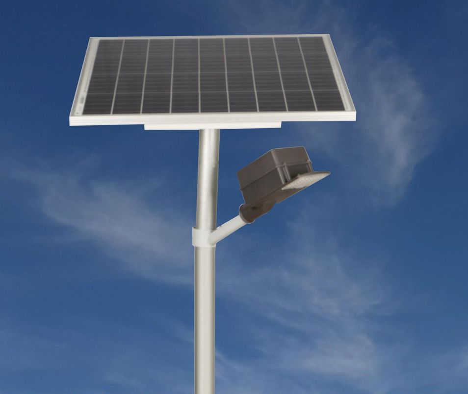Semi Integrated Solar Street Light Separate Battery Box Model 40 Watt Light 12.8V 100Ah Battery 200W Solar Panel