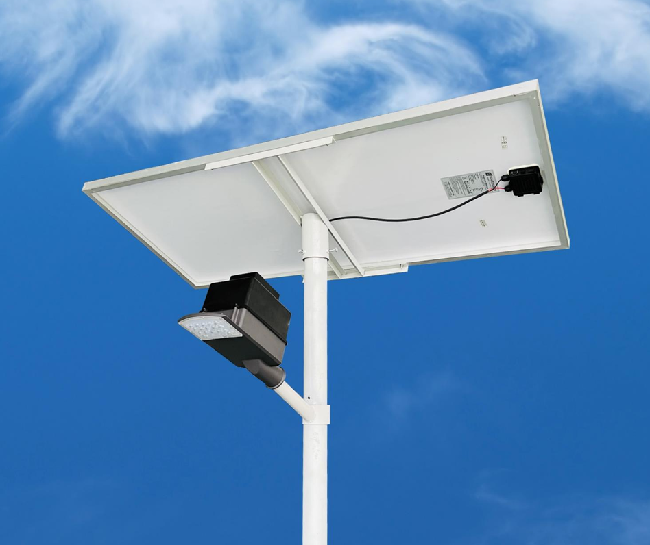 Semi Integrated Solar Street Light Separate Battery Box Model 60 Watt Light 12.8V 54Ah Battery 165W Solar Panel