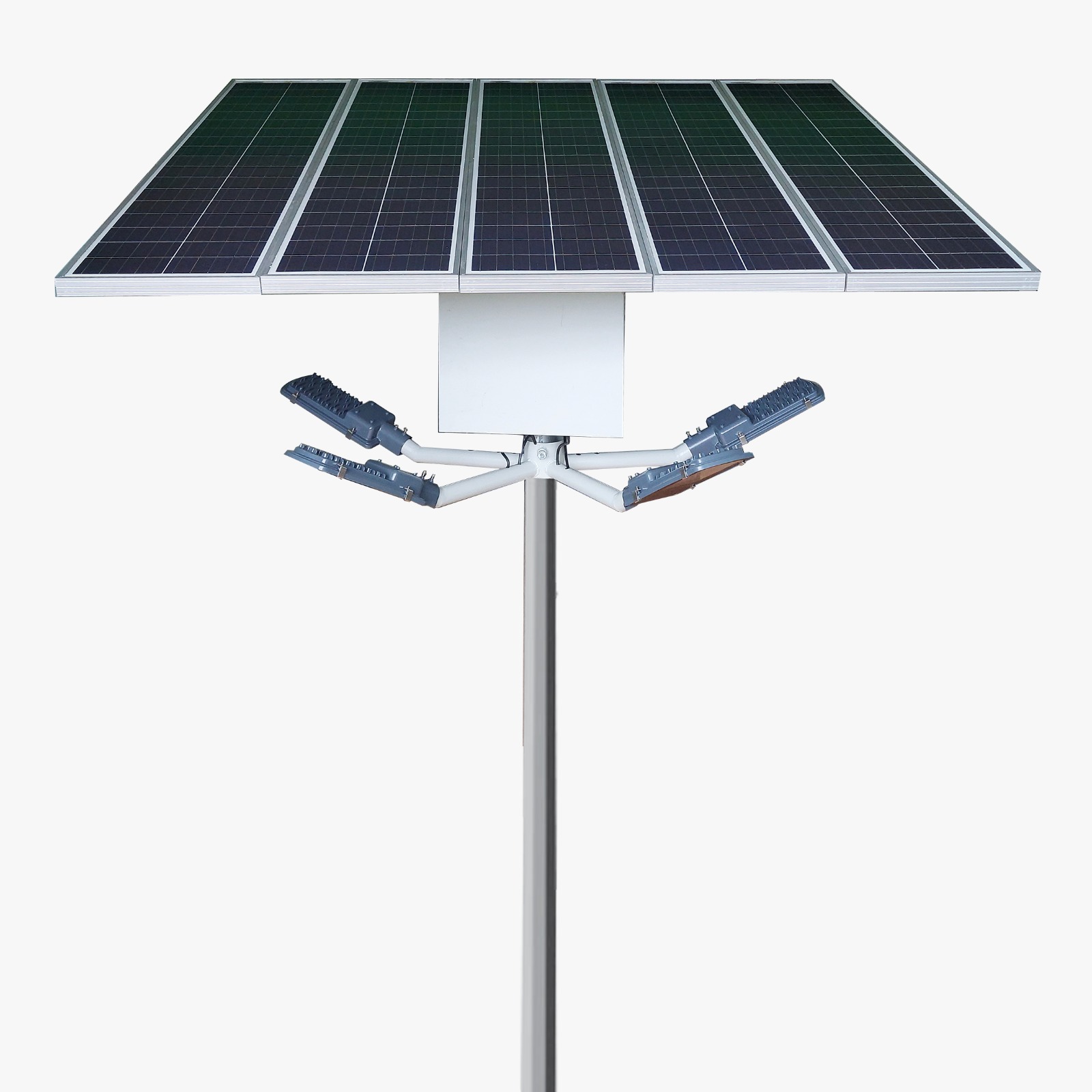 Solar Street Light High Mast 20W x 5 Light 12.8V 60Ah x 5 Battery 80Wp x 5 Solar Panel