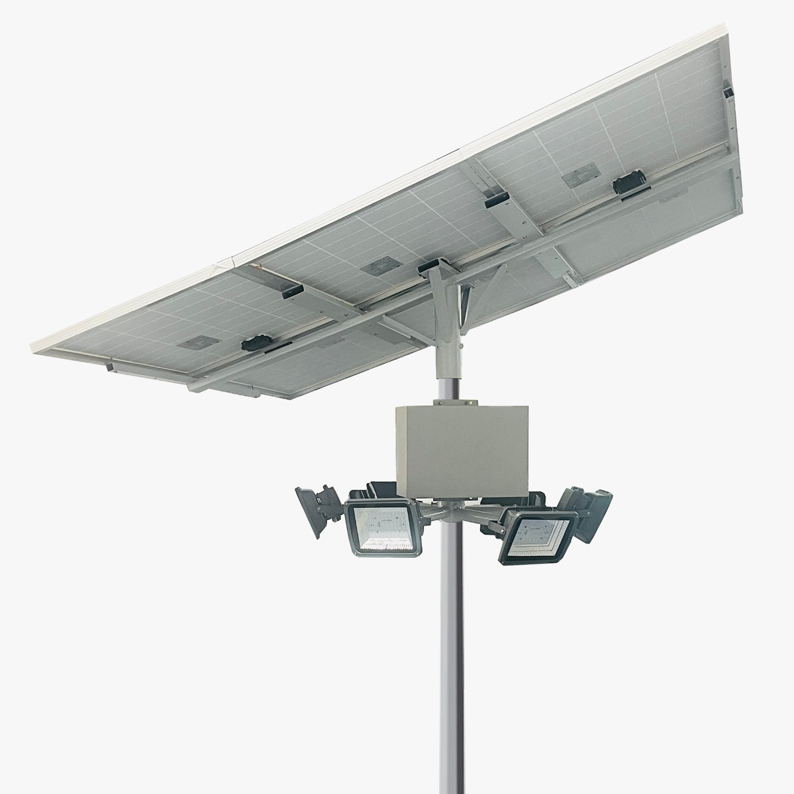 Solar Flood Light High Mast 100W x 6 Light 25.6V 60Ah x 6 Battery 400Wp x 6 Solar Panel (One Day Autonomy) 3