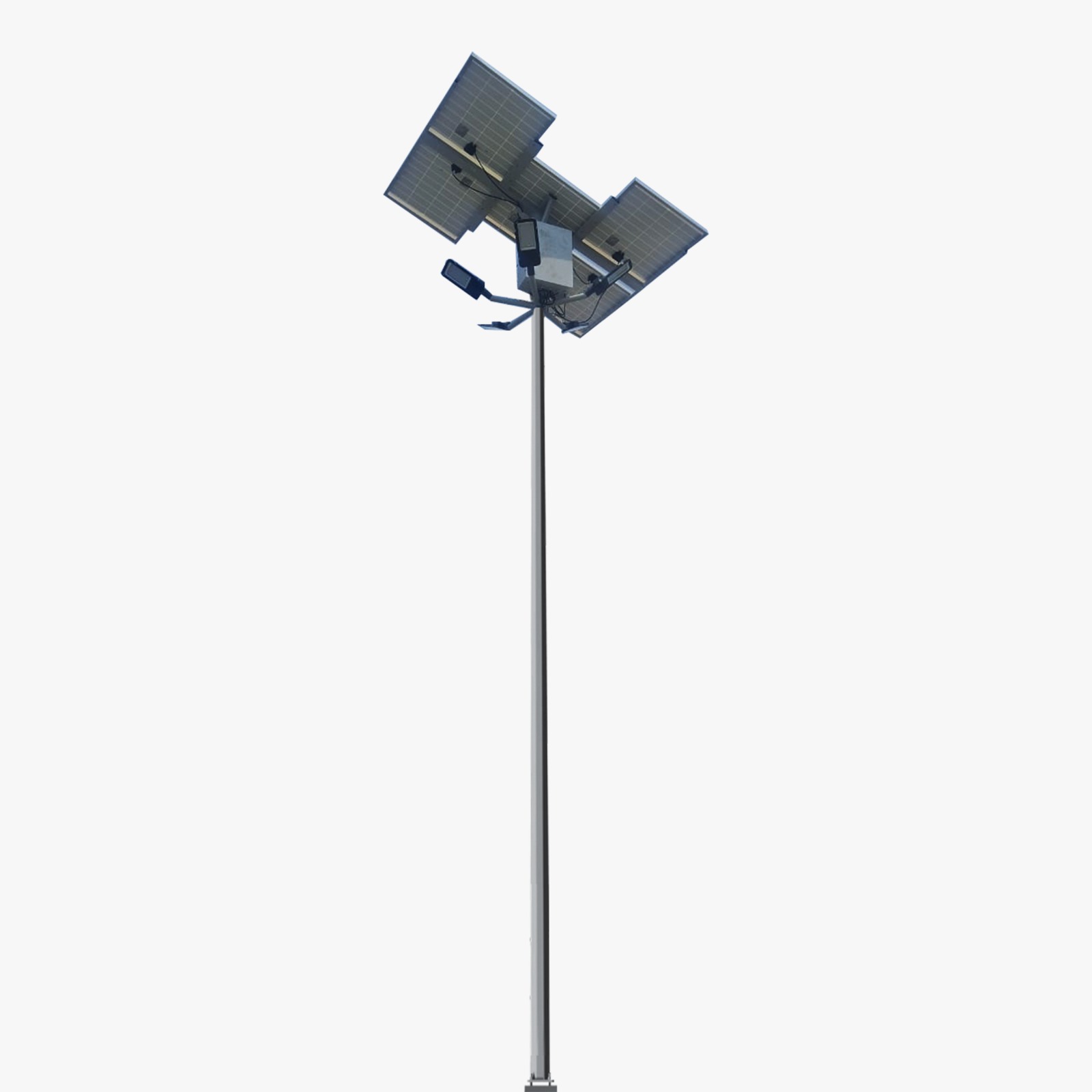 Solar Flood Light High Mast 60W x 4 Light 25.6V 36Ah x 4 Battery 250Wp x 4 Solar Panel (One Day Autonomy) 3