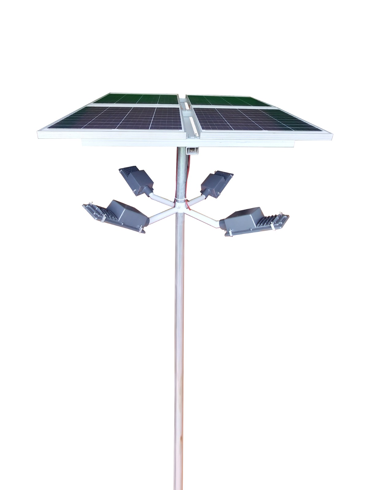 Solar Street Light High Mast 25W x 5 Light 25.6V 78Ah x 2 Battery 270Wp x 2 Solar Panel