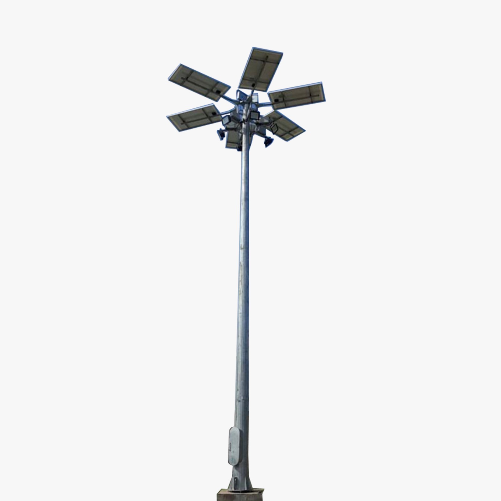 Solar Street Light High Mast 25W x 5 Light 12.8V 78Ah x 2 Battery 270Wp x 2 Solar Panel