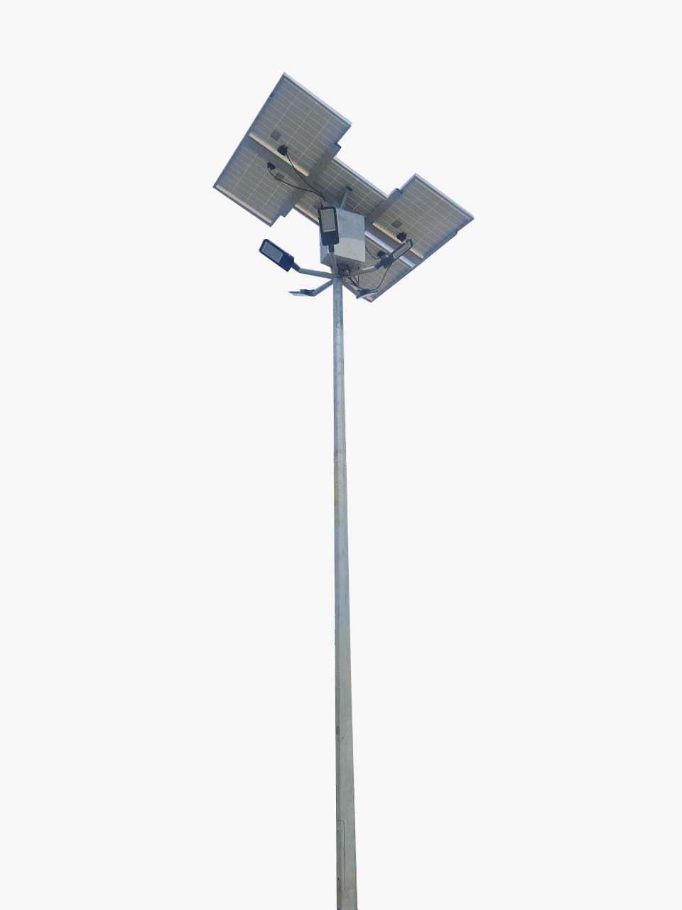 Solar Flood Light High Mast 40W x 4 Light 12.8V 60Ah x 4 Battery 335Wp x 2 Solar Panel 3