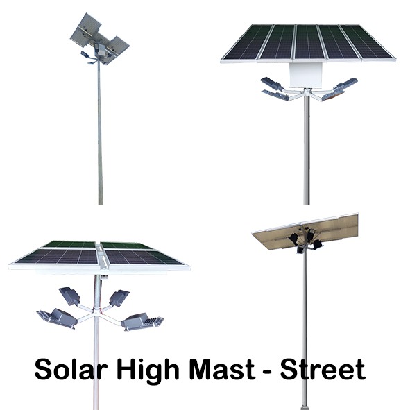 Solar Street Light High Mast 30W x 2 Light 12.8V 78Ah Battery 165Wp Solar Panel with 6M Pole 2